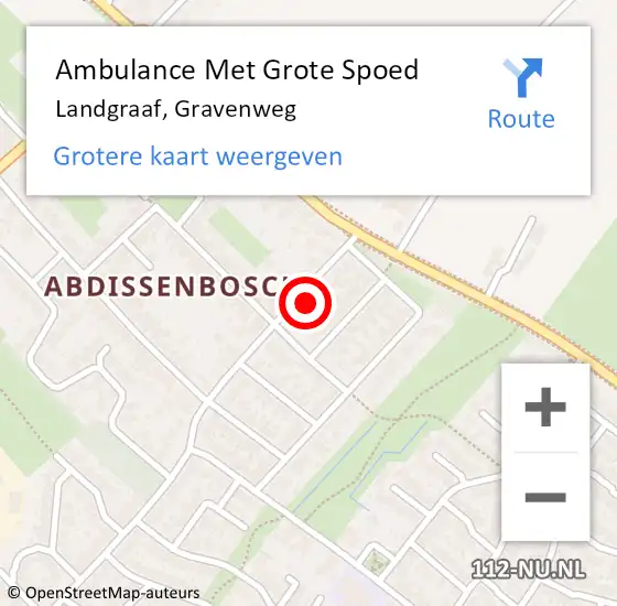 Locatie op kaart van de 112 melding: Ambulance Met Grote Spoed Naar Landgraaf, Gravenweg op 3 december 2014 08:12