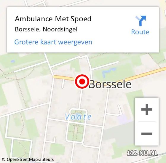 Locatie op kaart van de 112 melding: Ambulance Met Spoed Naar Borssele, Noordsingel op 3 december 2014 08:15