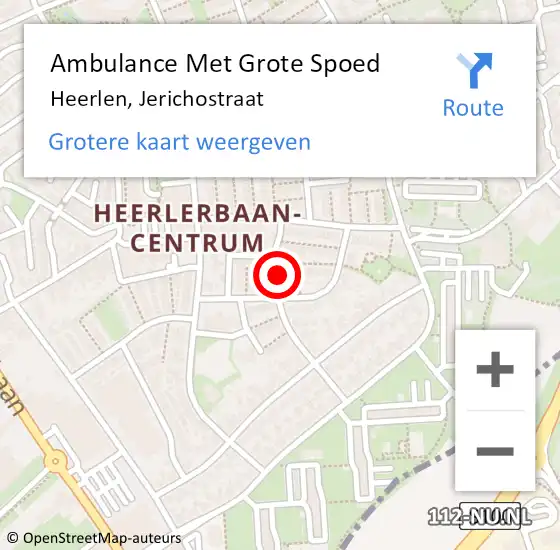 Locatie op kaart van de 112 melding: Ambulance Met Grote Spoed Naar Heerlen, Jerichostraat op 3 december 2014 08:18