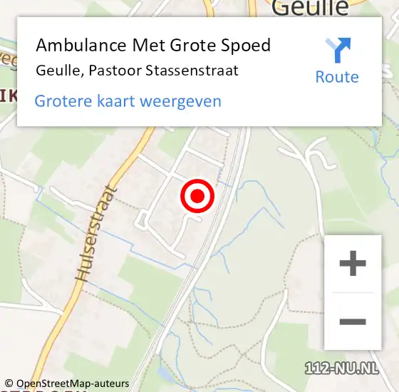 Locatie op kaart van de 112 melding: Ambulance Met Grote Spoed Naar Geulle, Pastoor Stassenstraat op 3 december 2014 09:12