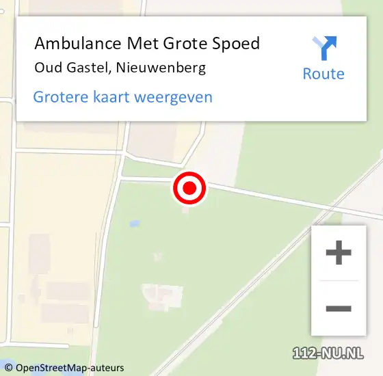 Locatie op kaart van de 112 melding: Ambulance Met Grote Spoed Naar Oud Gastel, Nieuwenberg op 23 oktober 2013 01:06