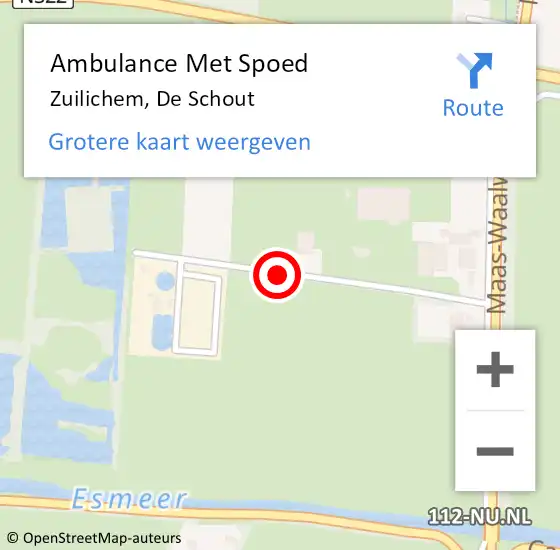 Locatie op kaart van de 112 melding: Ambulance Met Spoed Naar Zuilichem, De Schout op 3 december 2014 10:50