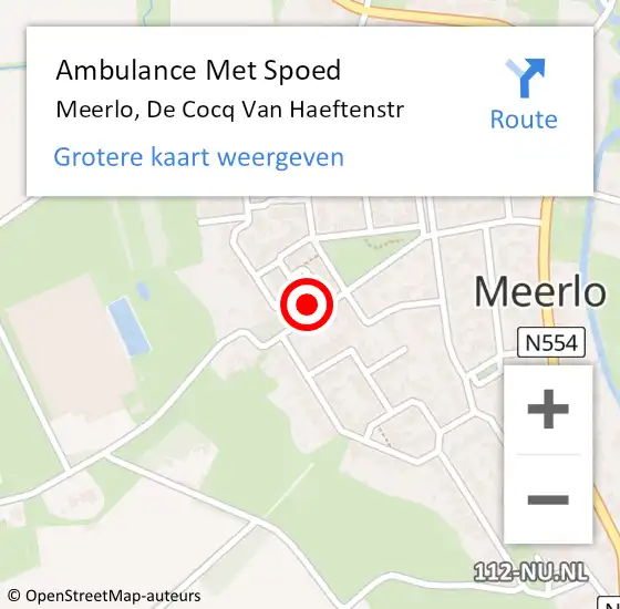 Locatie op kaart van de 112 melding: Ambulance Met Spoed Naar Meerlo, De Cocq Van Haeftenstr op 3 december 2014 11:25