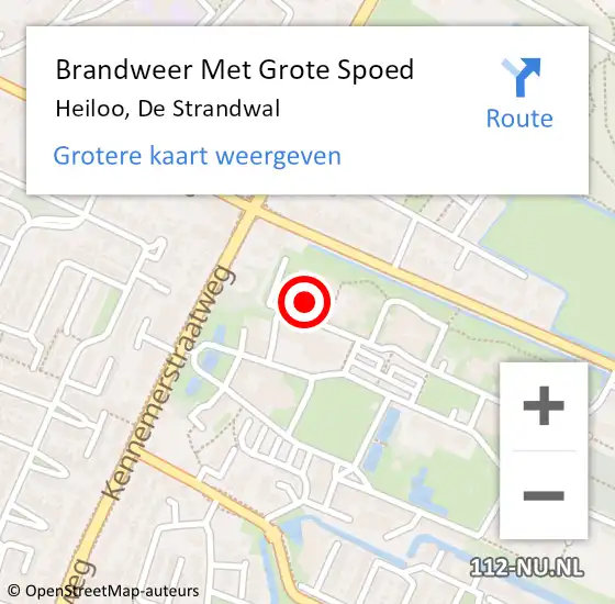 Locatie op kaart van de 112 melding: Brandweer Met Grote Spoed Naar Heiloo, De Strandwal op 3 december 2014 11:54