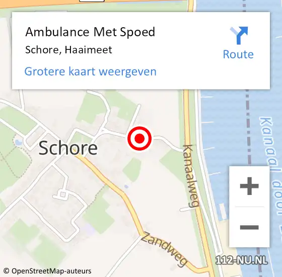 Locatie op kaart van de 112 melding: Ambulance Met Spoed Naar Schore, Haaimeet op 3 december 2014 12:20