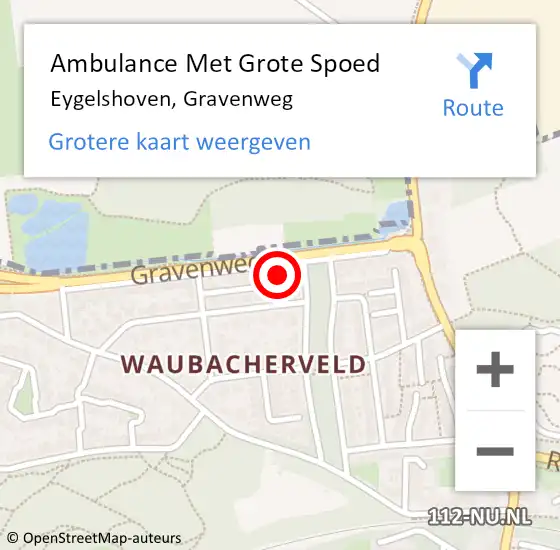 Locatie op kaart van de 112 melding: Ambulance Met Grote Spoed Naar Eygelshoven, Gravenweg op 3 december 2014 12:26