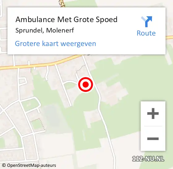 Locatie op kaart van de 112 melding: Ambulance Met Grote Spoed Naar Sprundel, Molenerf op 3 december 2014 12:35