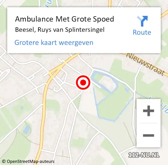 Locatie op kaart van de 112 melding: Ambulance Met Grote Spoed Naar Beesel, Ruys van Splintersingel op 3 december 2014 12:53