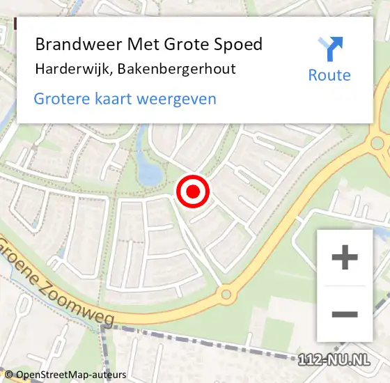 Locatie op kaart van de 112 melding: Brandweer Met Grote Spoed Naar Harderwijk, Bakenbergerhout op 3 december 2014 13:03