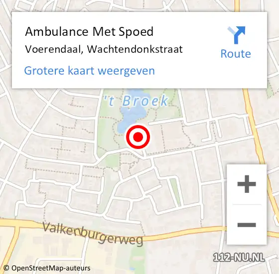 Locatie op kaart van de 112 melding: Ambulance Met Spoed Naar Voerendaal, Wachtendonkstraat op 3 december 2014 13:15