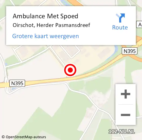 Locatie op kaart van de 112 melding: Ambulance Met Spoed Naar Oirschot, Herder Pasmansdreef op 3 december 2014 14:29