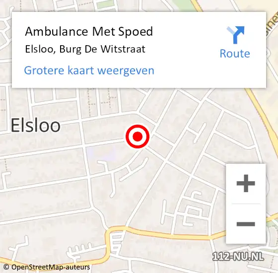 Locatie op kaart van de 112 melding: Ambulance Met Spoed Naar Elsloo, Burg De Witstraat op 23 oktober 2013 02:28