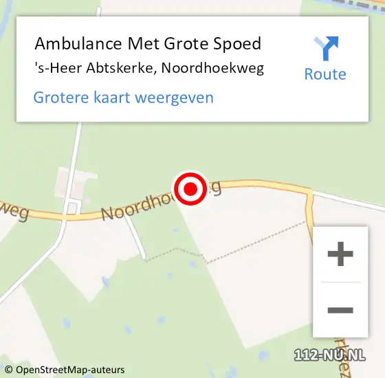 Locatie op kaart van de 112 melding: Ambulance Met Grote Spoed Naar 's-Heer Abtskerke, Noordhoekweg op 3 december 2014 15:45