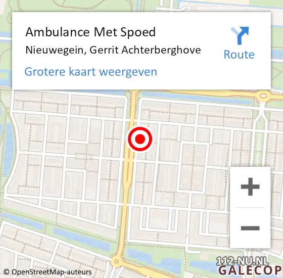 Locatie op kaart van de 112 melding: Ambulance Met Spoed Naar Nieuwegein, Gerrit Achterberghove op 3 december 2014 16:26