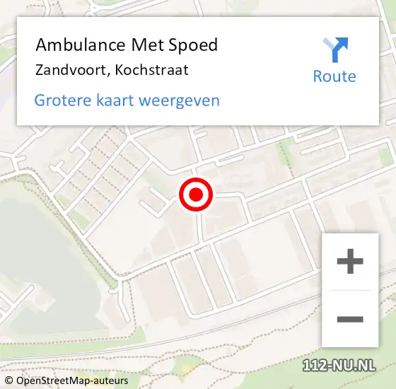 Locatie op kaart van de 112 melding: Ambulance Met Spoed Naar Zandvoort, Kochstraat op 3 december 2014 17:21