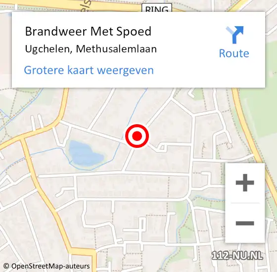 Locatie op kaart van de 112 melding: Brandweer Met Spoed Naar Ugchelen, Methusalemlaan op 3 december 2014 17:44