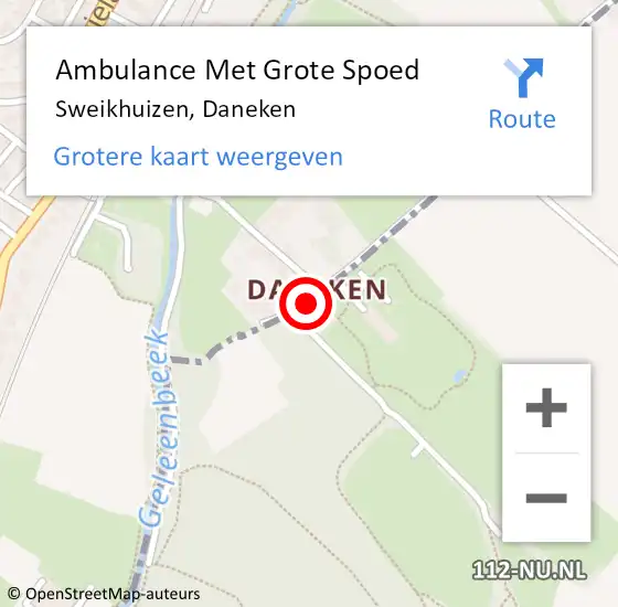 Locatie op kaart van de 112 melding: Ambulance Met Grote Spoed Naar Sweikhuizen, Daneken op 23 oktober 2013 04:07