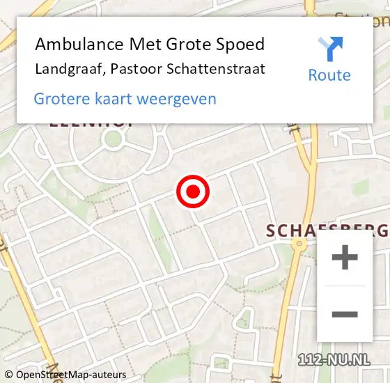 Locatie op kaart van de 112 melding: Ambulance Met Grote Spoed Naar Landgraaf, Pastoor Schattenstraat op 3 december 2014 19:18