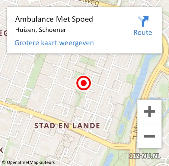 Locatie op kaart van de 112 melding: Ambulance Met Spoed Naar Huizen, Schoener op 3 december 2014 20:34