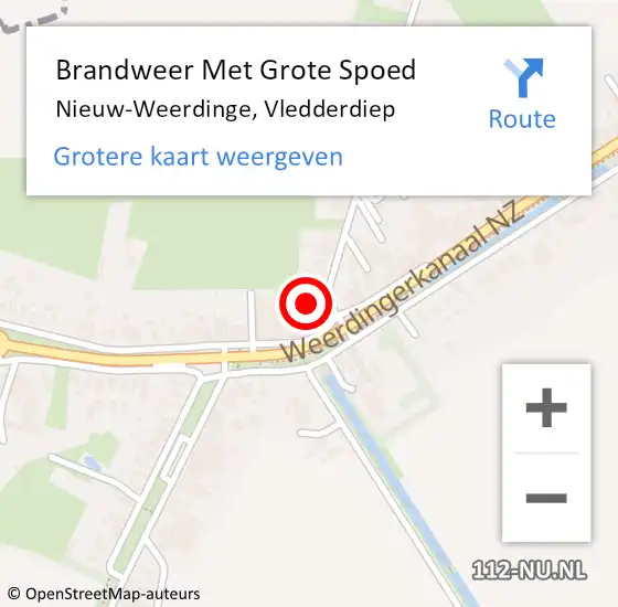 Locatie op kaart van de 112 melding: Brandweer Met Grote Spoed Naar Nieuw-Weerdinge, Vledderdiep op 3 december 2014 22:13