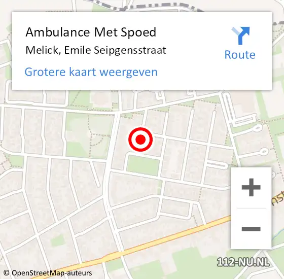 Locatie op kaart van de 112 melding: Ambulance Met Spoed Naar Melick, Emile Seipgensstraat op 23 oktober 2013 05:24