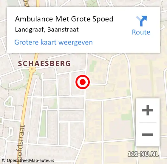 Locatie op kaart van de 112 melding: Ambulance Met Grote Spoed Naar Landgraaf, Baanstraat op 3 december 2014 22:57