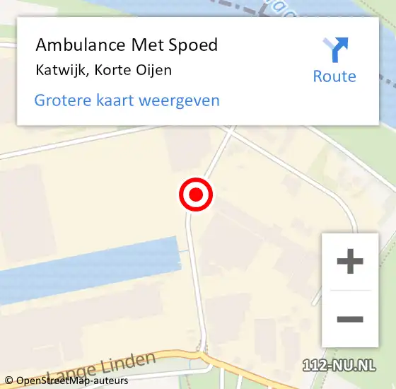 Locatie op kaart van de 112 melding: Ambulance Met Spoed Naar Katwijk, Korte Oijen op 3 december 2014 23:51