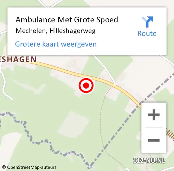 Locatie op kaart van de 112 melding: Ambulance Met Grote Spoed Naar Mechelen, Hilleshagerweg op 4 december 2014 07:13