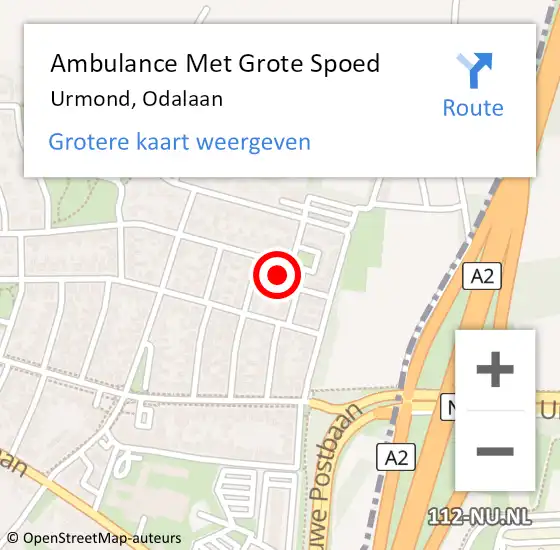 Locatie op kaart van de 112 melding: Ambulance Met Grote Spoed Naar Urmond, Odalaan op 4 december 2014 07:49