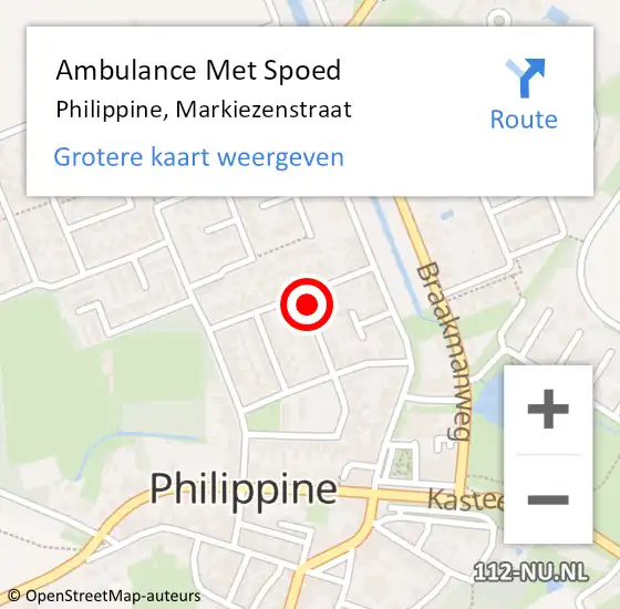 Locatie op kaart van de 112 melding: Ambulance Met Spoed Naar Philippine, Markiezenstraat op 4 december 2014 09:43