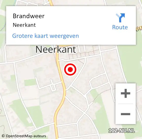 Locatie op kaart van de 112 melding: Brandweer Neerkant op 4 december 2014 10:12