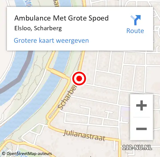 Locatie op kaart van de 112 melding: Ambulance Met Grote Spoed Naar Elsloo, Scharberg op 4 december 2014 10:40