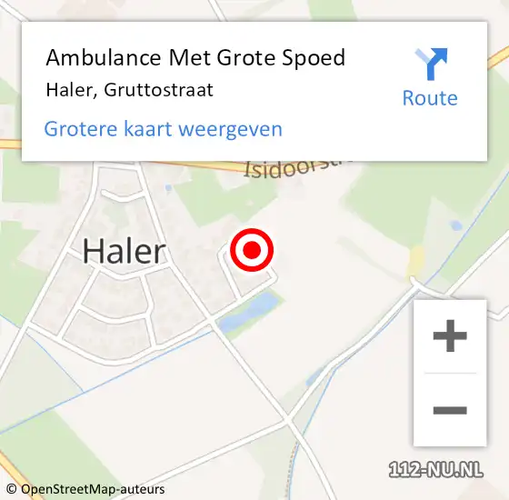 Locatie op kaart van de 112 melding: Ambulance Met Grote Spoed Naar Haler, Gruttostraat op 4 december 2014 13:09