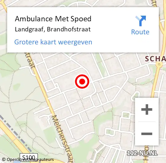 Locatie op kaart van de 112 melding: Ambulance Met Spoed Naar Landgraaf, Brandhofstraat op 4 december 2014 14:33