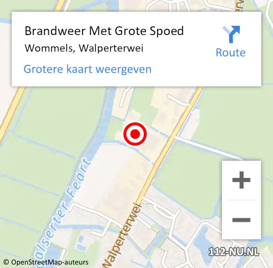 Locatie op kaart van de 112 melding: Brandweer Met Grote Spoed Naar Wommels, Walperterwei op 4 december 2014 16:05