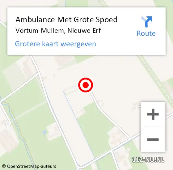 Locatie op kaart van de 112 melding: Ambulance Met Grote Spoed Naar Vortum-Mullem, Nieuwe Erf op 4 december 2014 16:27