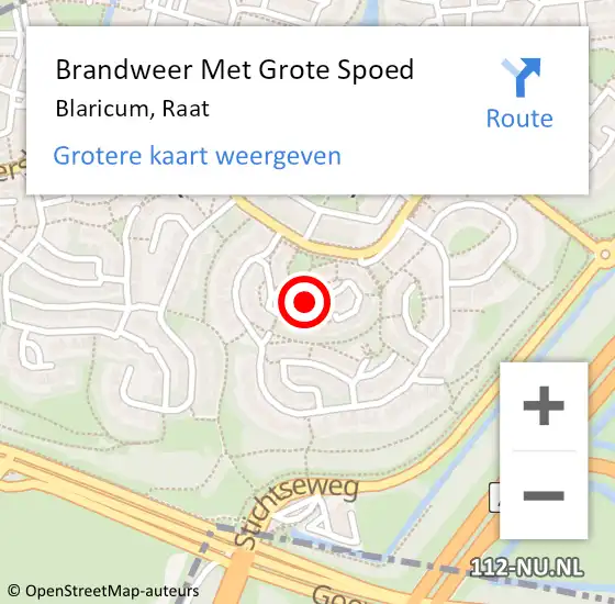 Locatie op kaart van de 112 melding: Brandweer Met Grote Spoed Naar Blaricum, Raat op 4 december 2014 16:39