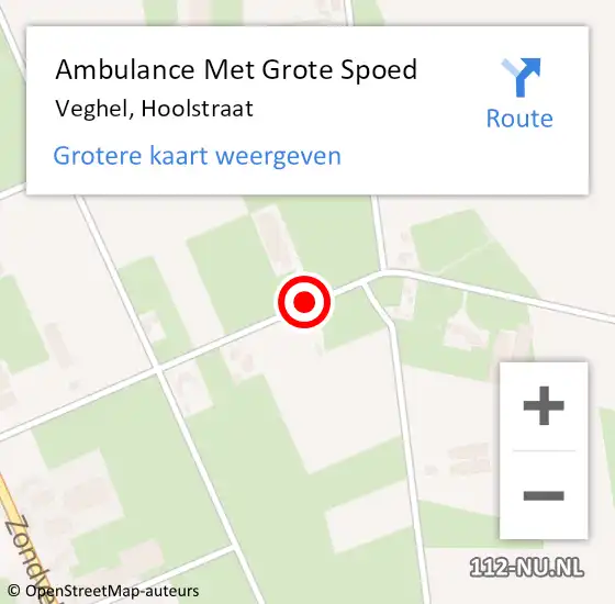 Locatie op kaart van de 112 melding: Ambulance Met Grote Spoed Naar Veghel, Hoolstraat op 4 december 2014 17:24