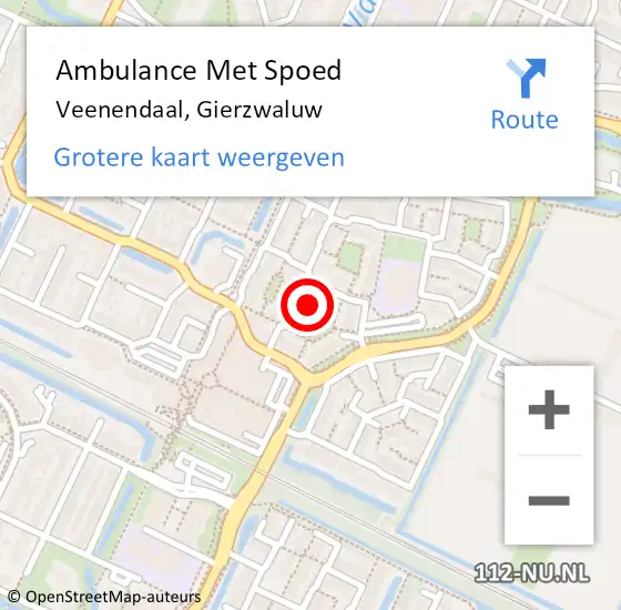 Locatie op kaart van de 112 melding: Ambulance Met Spoed Naar Veenendaal, Gierzwaluw op 4 december 2014 19:32