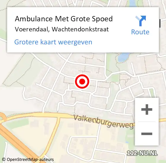 Locatie op kaart van de 112 melding: Ambulance Met Grote Spoed Naar Voerendaal, Wachtendonkstraat op 4 december 2014 19:38