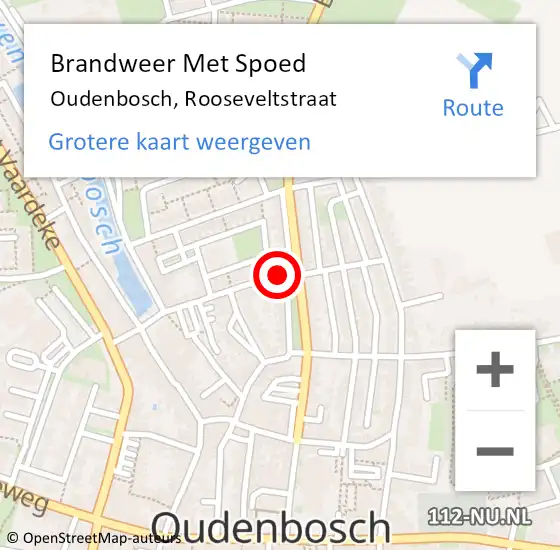 Locatie op kaart van de 112 melding: Brandweer Met Spoed Naar Oudenbosch, Rooseveltstraat op 4 december 2014 20:36