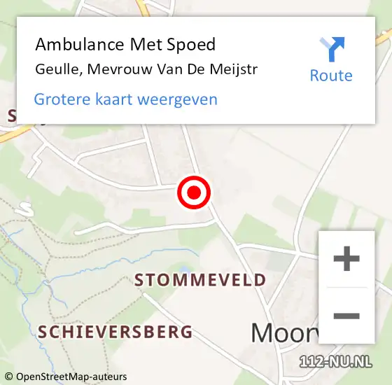 Locatie op kaart van de 112 melding: Ambulance Met Spoed Naar Geulle, Mevrouw Van De Meijstr op 4 december 2014 22:07