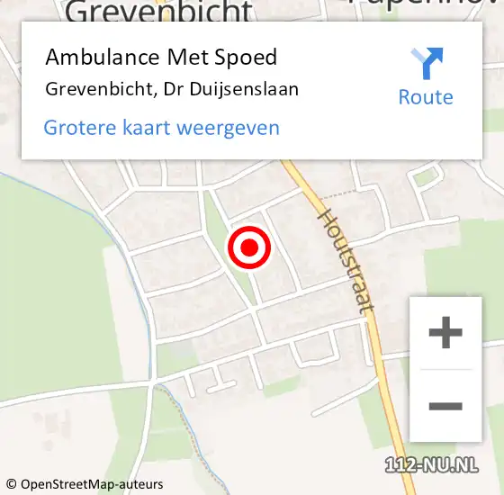 Locatie op kaart van de 112 melding: Ambulance Met Spoed Naar Grevenbicht, Dr Duijsenslaan op 5 december 2014 02:35