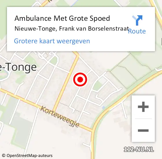 Locatie op kaart van de 112 melding: Ambulance Met Grote Spoed Naar Nieuwe-Tonge, Frank van Borselenstraat op 5 december 2014 03:12