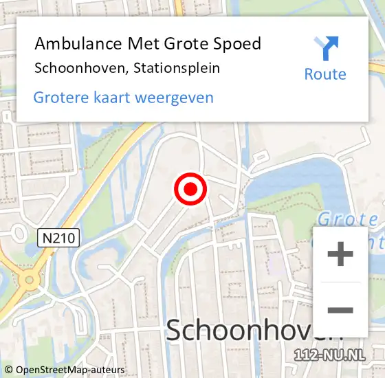 Locatie op kaart van de 112 melding: Ambulance Met Grote Spoed Naar Schoonhoven, Stationsplein op 5 december 2014 05:42