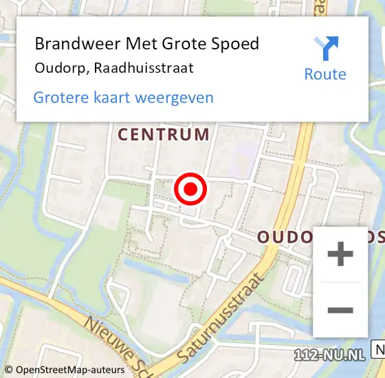 Locatie op kaart van de 112 melding: Brandweer Met Grote Spoed Naar Oudorp, Raadhuisstraat op 5 december 2014 08:23