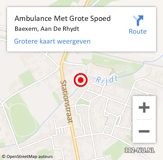 Locatie op kaart van de 112 melding: Ambulance Met Grote Spoed Naar Baexem, Aan De Rhydt op 5 december 2014 08:35