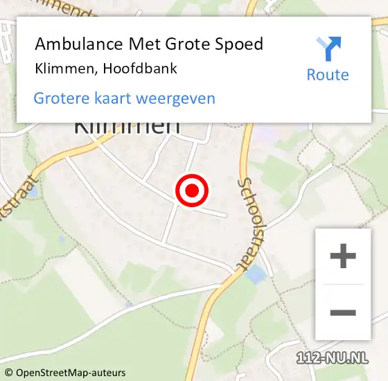 Locatie op kaart van de 112 melding: Ambulance Met Grote Spoed Naar Klimmen, Hoofdbank op 5 december 2014 08:42