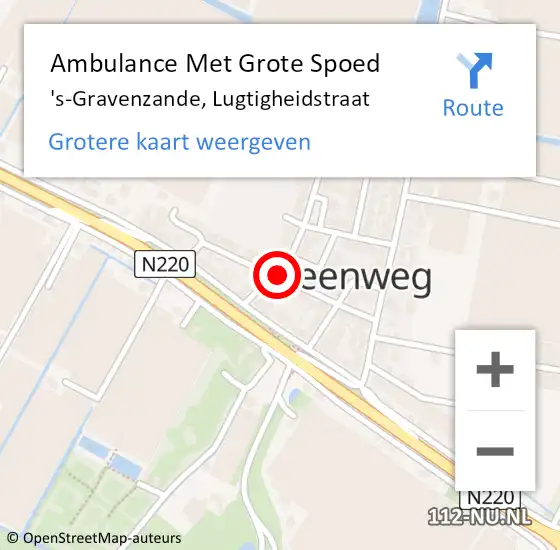 Locatie op kaart van de 112 melding: Ambulance Met Grote Spoed Naar 's-Gravenzande, Lugtigheidstraat op 5 december 2014 08:49