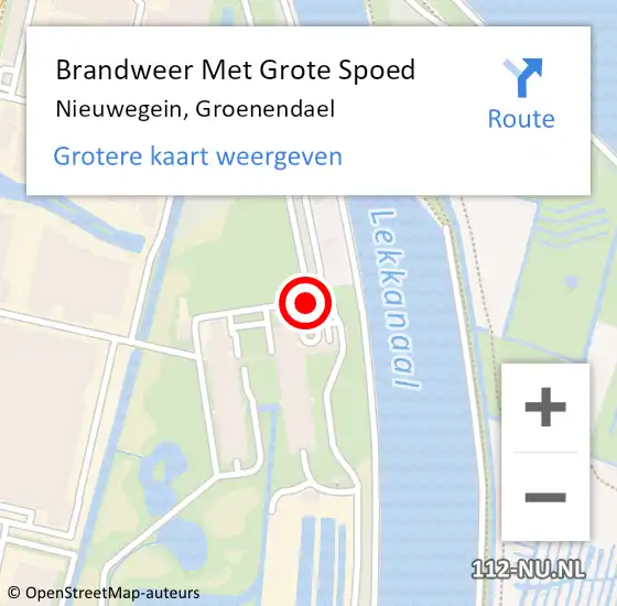 Locatie op kaart van de 112 melding: Brandweer Met Grote Spoed Naar Nieuwegein, Groenendael op 5 december 2014 08:53